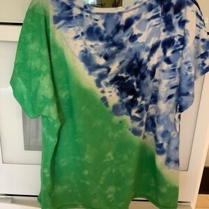 Chicos top blue, green, white.